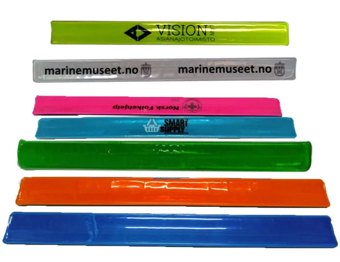 wholesale hi vis pvc slap bracelet reflective sport wristband reflecting armband snap band for advertising outdoor bike cycling
