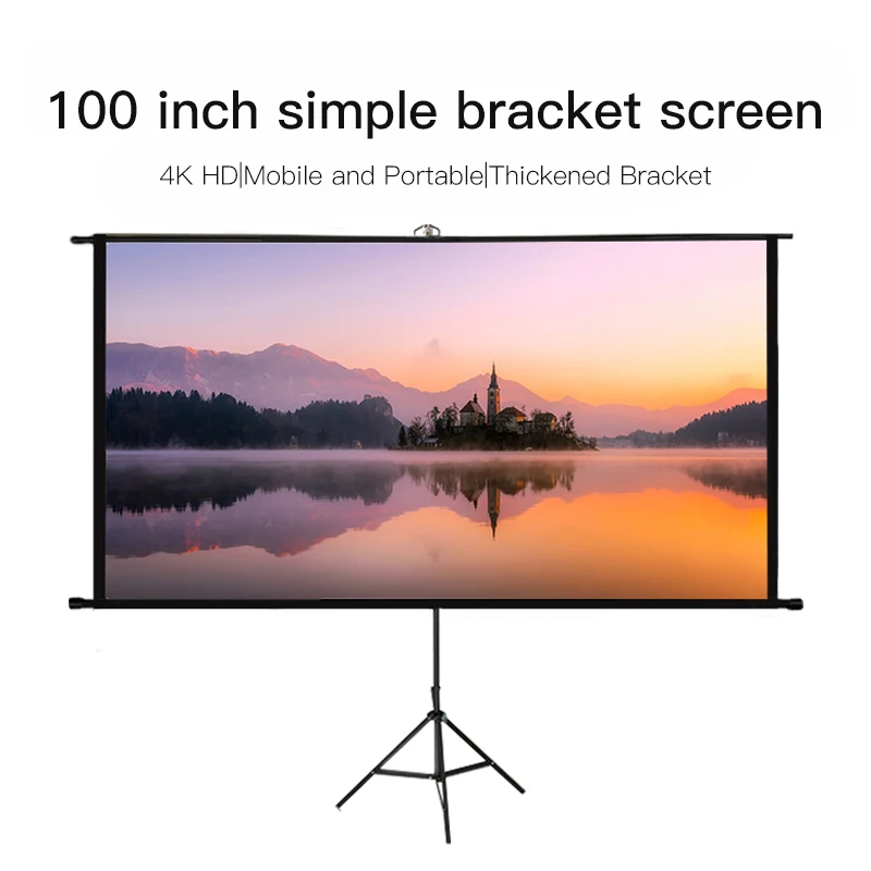 Портативный складной проекционный экран 60 72 84 100 120 дюймов для улицы и помещения, штатив с высоким качеством для встреч, Ro