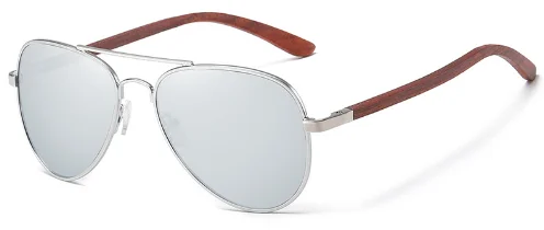 Latest Fashional 100% UV Protection metal frame with wood temple sunglasses with wooden glasses box