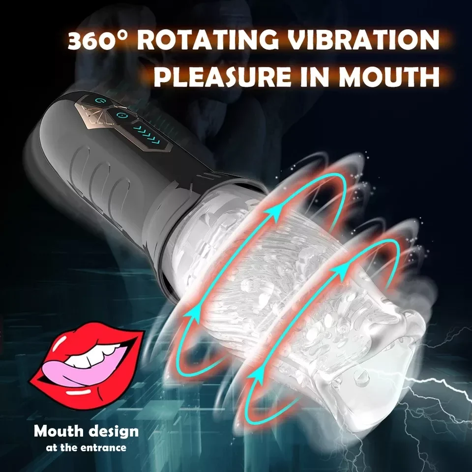 Male Sucking Masturbator Telescopic Rotation Men Sex Toy TPE Masturbation Cup Vagina Vibration Masturbator Adult Sex Toy For Men