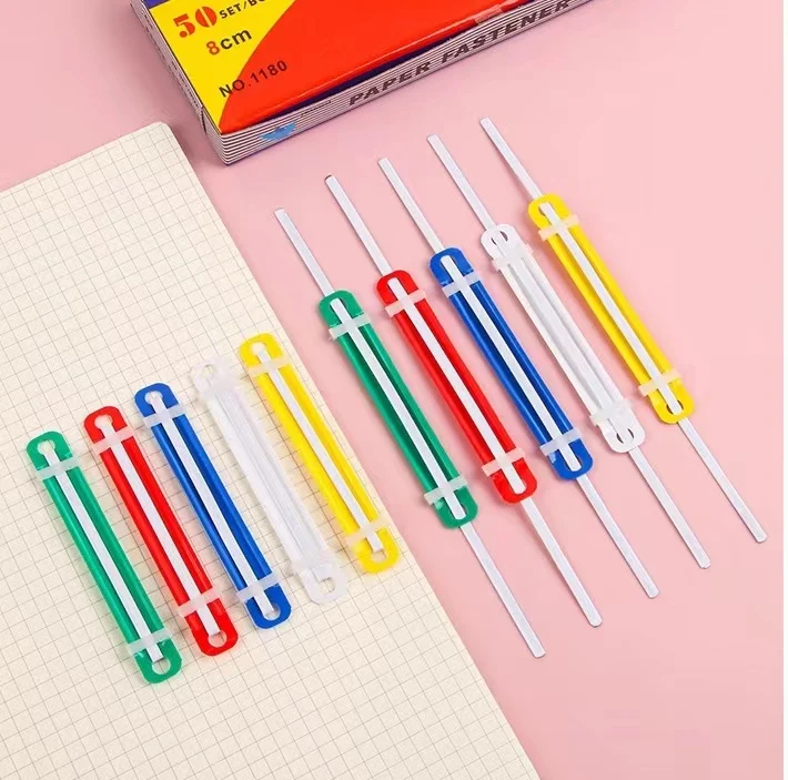 colorful paper fastener binding clip two-hole page binding buckle Metal Snake Clip Spring File Fasteners Binder Clip For Paper