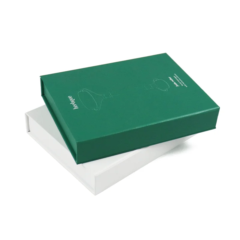 private label biodegradable cardboard package gift box with devides beauty massaging jade roller gua sha magnetic paper box