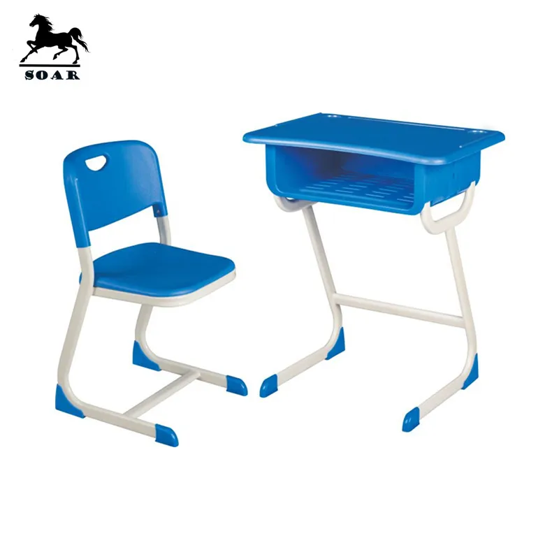 
strong high duty plastic ergonomic student desk and chairs set for school education 