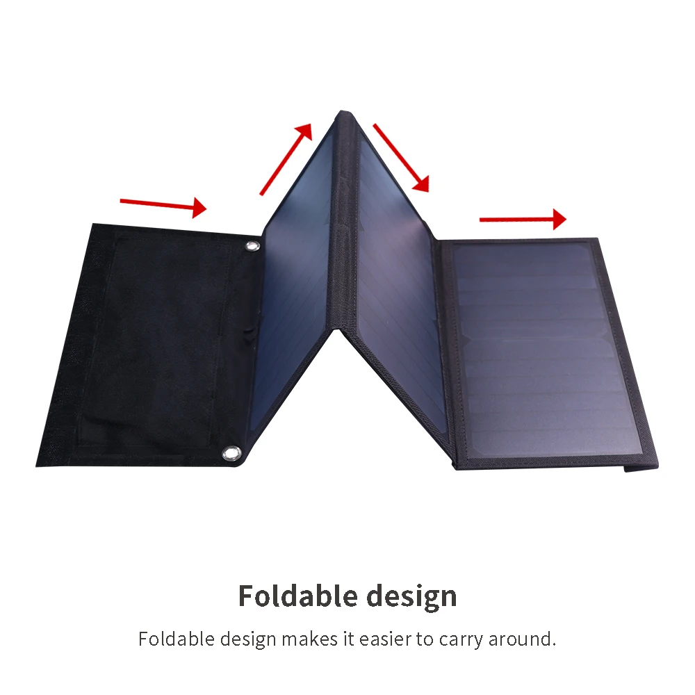 2022 Newest Solar Power Bank 20000mAh Dual USB Travel Portable Solar Mobile Phone Charger With 21W foldable solar panels