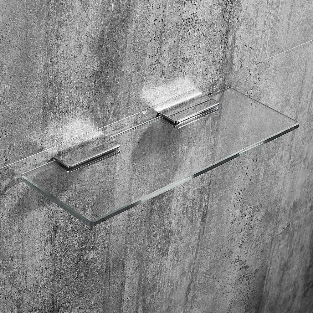 Corner Shelf Bathroom Wall Mounted Storage Shower Shampoo Glass Black Metal Eco-friendly Graphic Design Chrome Modern 7 Days