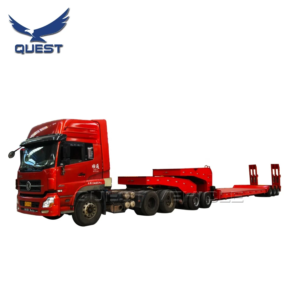 QUEST Heavy Duty 3-Line 6-Axle Dolly New Low Bed 12r22.5 Tyre Flatbed Semi Trailer for Truck Use Steel Material