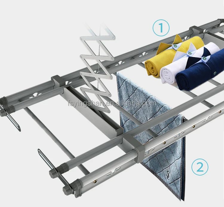 Welcomed CE 18w OEM Smart Clothes Dryer Retractable Automatic Clothes Line Electric Drying Rack Hanger Aluminum 0-1.3m 1.3m