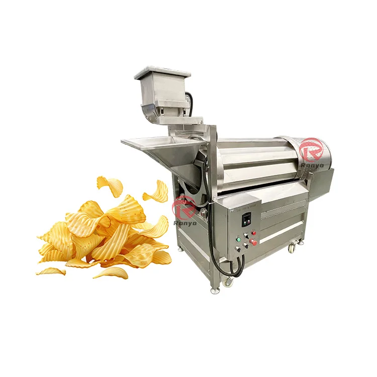Fully Automatic Continuous Snack Food Mixer Flavored Nuts Drum Seasoning Machine