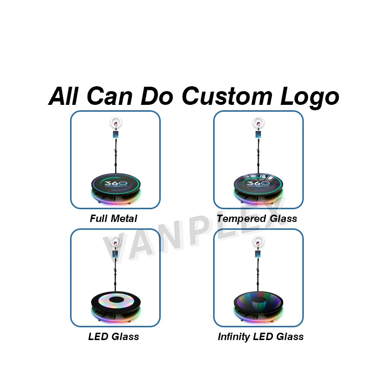 80cm New Portable Selfie 360 Spinner Degree Platform Hot Sale Photo Booth Wedding and events 360 Video Booth