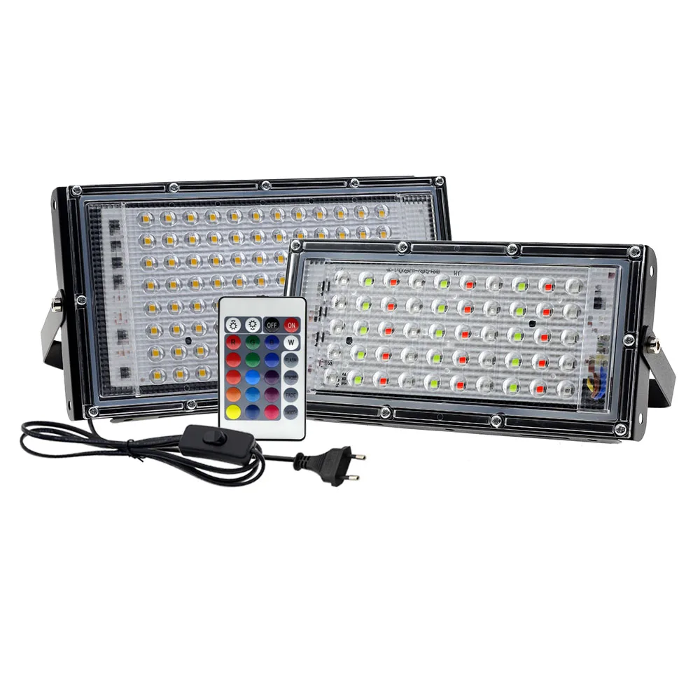 Промышленный наружный Rgb-прожектор IP65 водонепроницаемый 50 Вт 100 150 200 цветной светодиодный прожектор