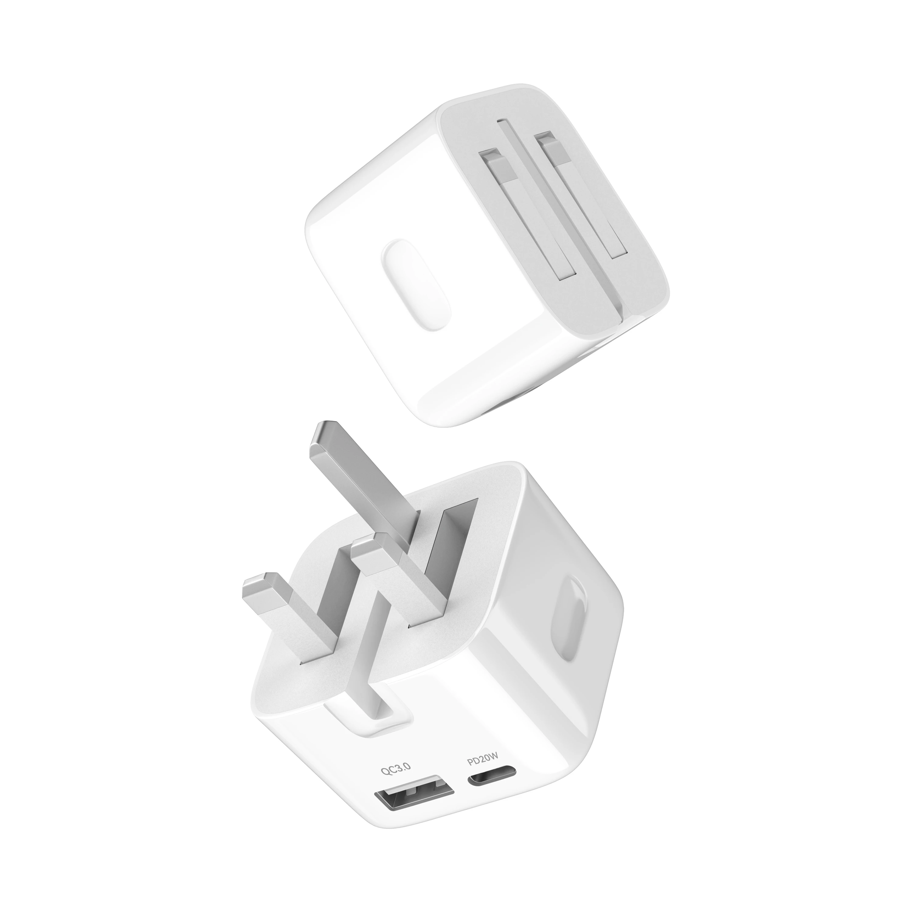 Earldom qc3.0 charger pd charger uk plug usb charger with cable dual USB travel wall power adapter for iphone