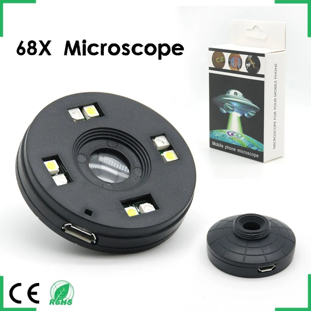 Optical Zoom Phone Lens Tablet Microscope LED Telescope Lens Universal Clip