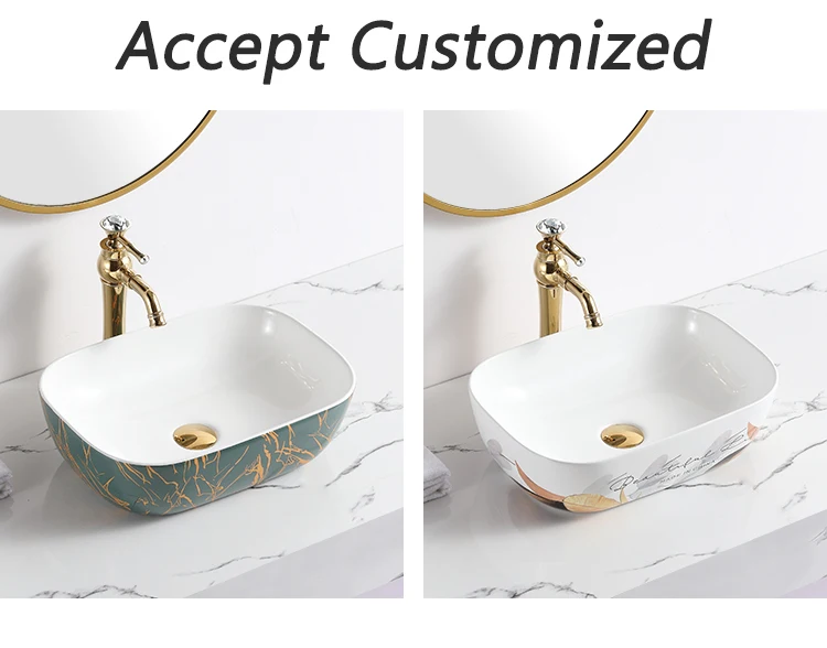 Modern Ceramic Counter Top Art Wash Basin Sanitary Ware Porcelain Vessel Basin Bowl Lavabo Bathroom Sink