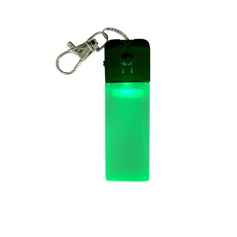 Wholesale 3D Laser Engraving Square LED Light Holder Mini Colorful LED Keyring Metal ABS Acrylic