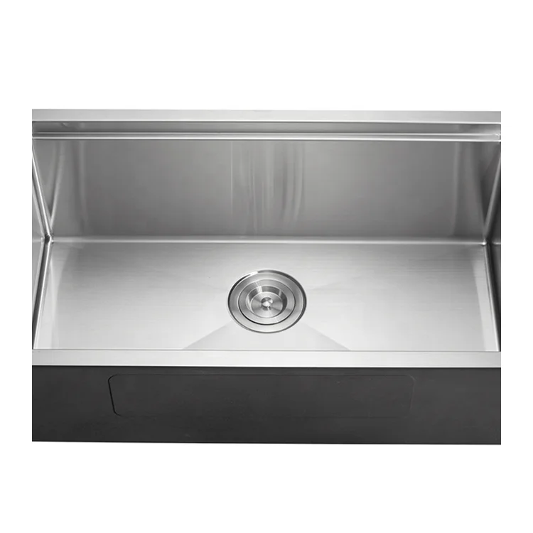 High quality square brushed stainless steel single bowl top mount kitchen sink