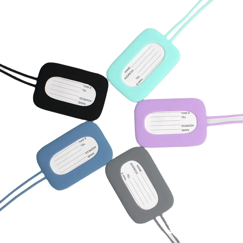 2024 Aircraft Boarding Silicone Luggage Tag Flap With Signature Paper Information Indicating Luggage Tag Advertising Logo