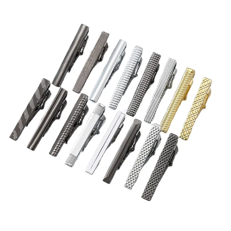 2024 new boyi JEWELRY fashion Gold Black Silver Metal Tie Bar Clip Tie Pin for men Necktie Shirt Blank Tie Clips