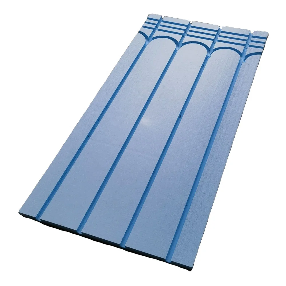 Grooved polystyrene insulation board Under Floor Aluminium Heat Reflective XPS Underfloor Heating Panel For Water floor heating