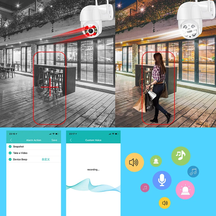 Заводская цена Starlight ICSEE 5MP беспроводная наружная мини камера безопасности PTZ WiFi CCTV