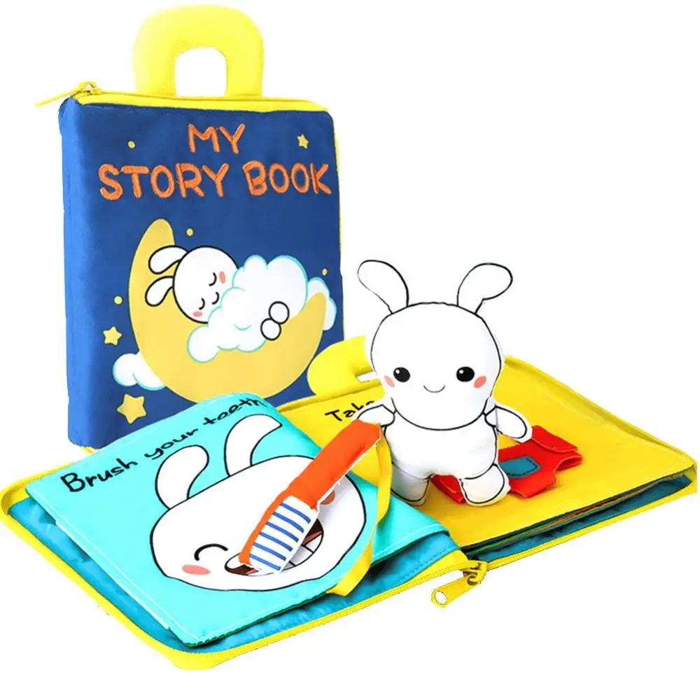 2024 new educational toy 3D Amusing Baby Color Story Cloth Books Washable Baby Telling Stories Cloth Book Quiet Cloth Book