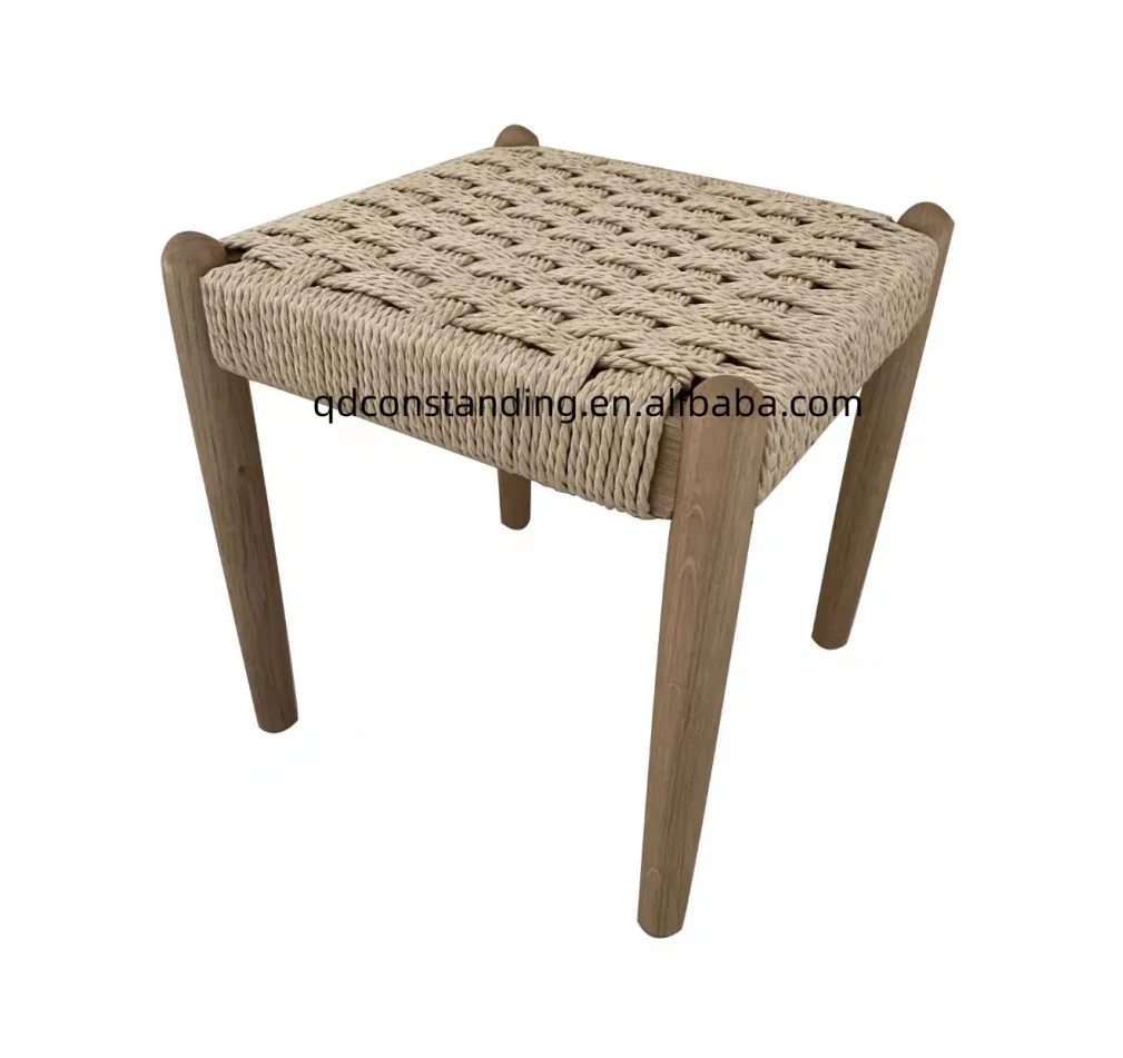Small Nordic Bedroom Dining Shoe Garden Outdoor Cord Weaving Wooden working Living Room Paper Rope Stool