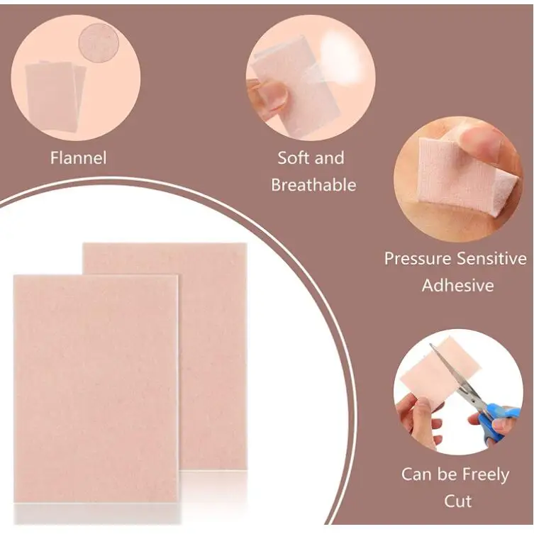 Moleskin for Feet Blisters and Heels, Moleskin Tape Adhesive Flannel Pads Moleskin Patches