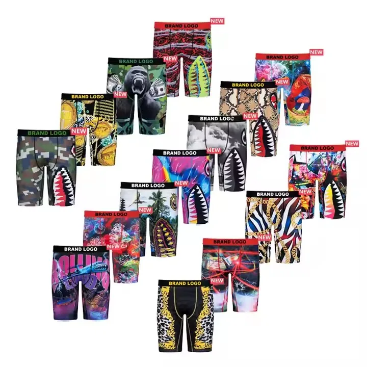 Hot Sale Factory Wholesale Designer Logo Brand Underwear Shorts Plus Size Sport Underpants Printed Graphic Men Boxers