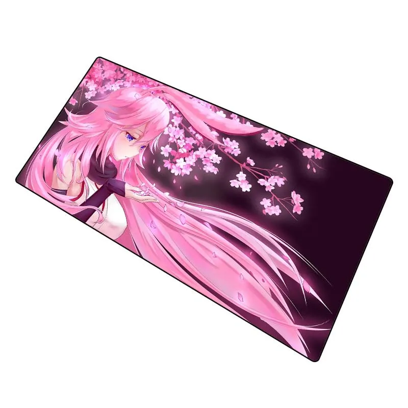 900x400/350X600mm Anime Mouse Pad Pink Rgb Flower Hair GirlLED Lighting Mousepad Gamer Computer Desk Mat Pad