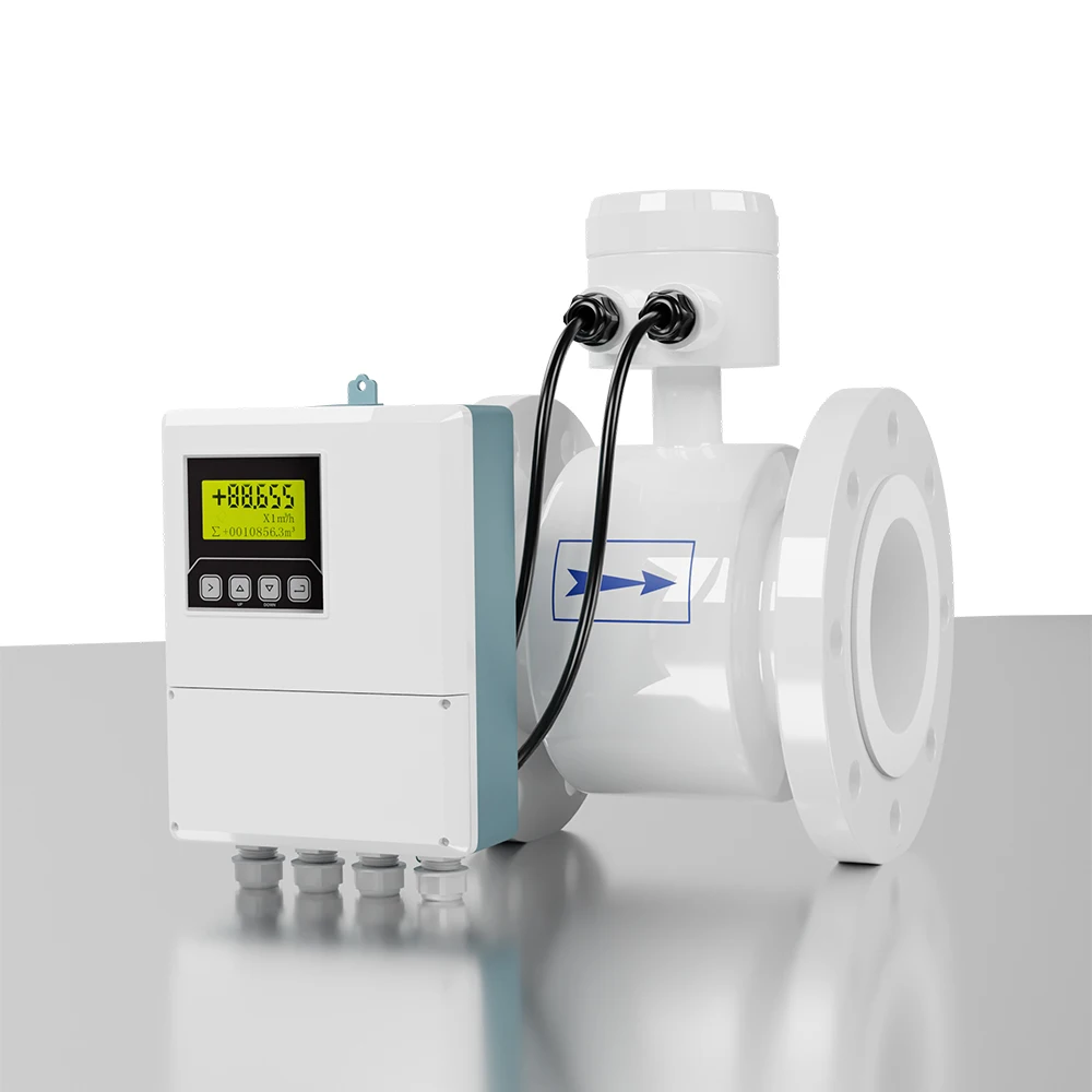 Industrial RS485 modbus water stainless steel remote type electromagnetic flow meters for acid