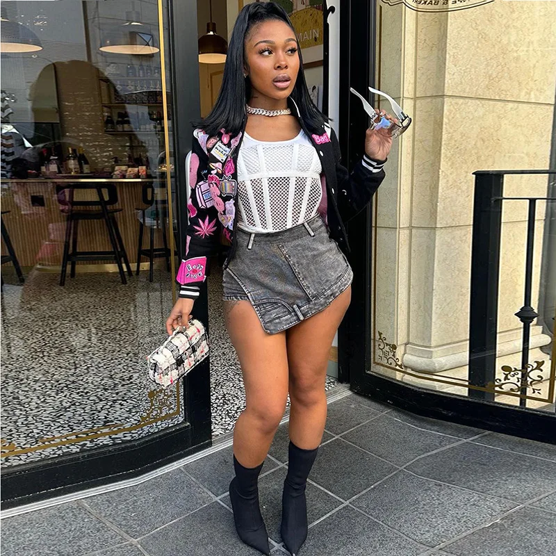 irregular high waist ladies short jeans pants washed distressed denim shorts summer 2023 women clothing