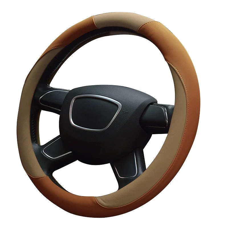 38Cm Universal Car Accessories New Design Hand Sewing Cover Steering Wheel Leather