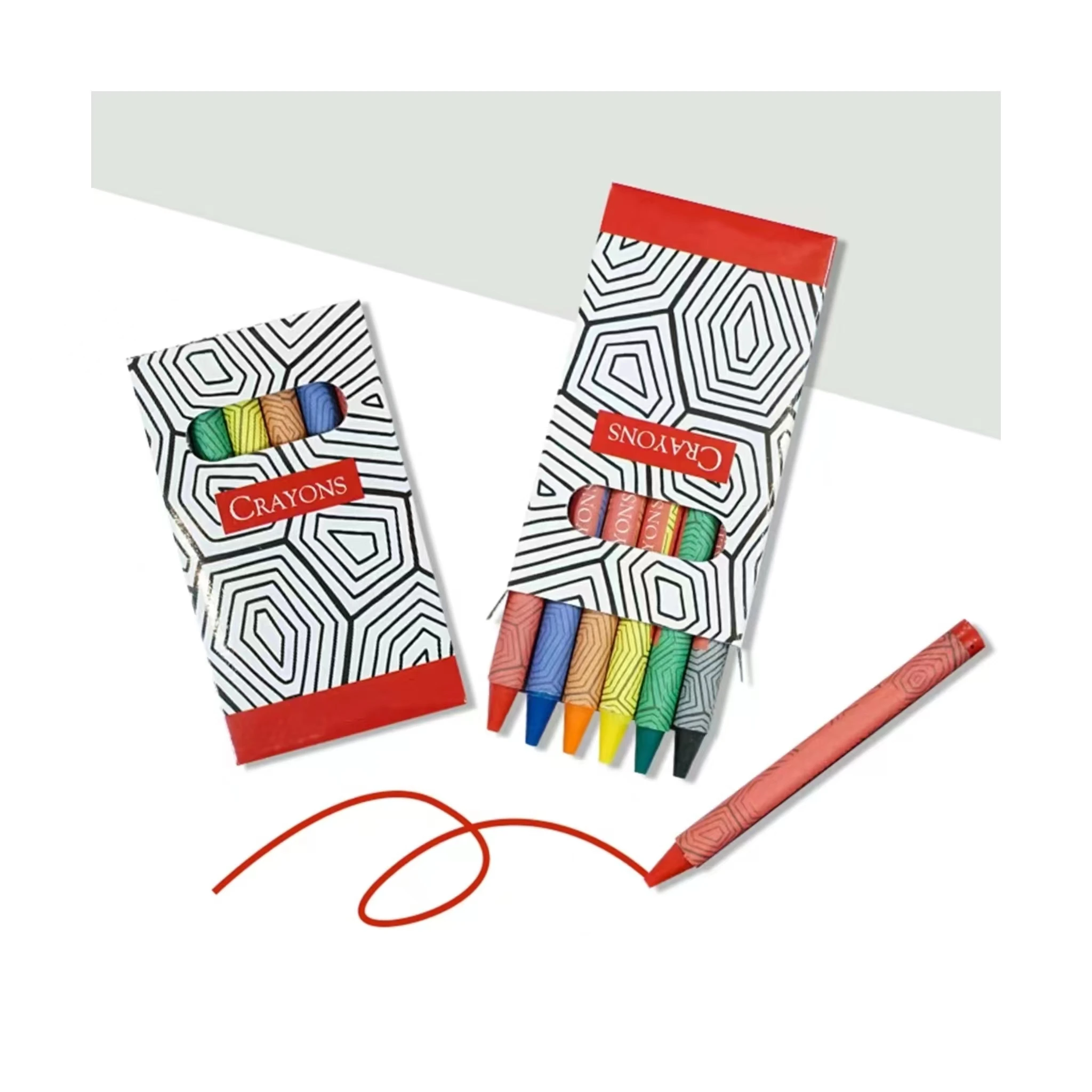 Restaurant Kids Using Non Toxic Crayon Set Promotional Wholesale Cheap 4/6/8 Color Box Packing Crayon Set With Custom Logo