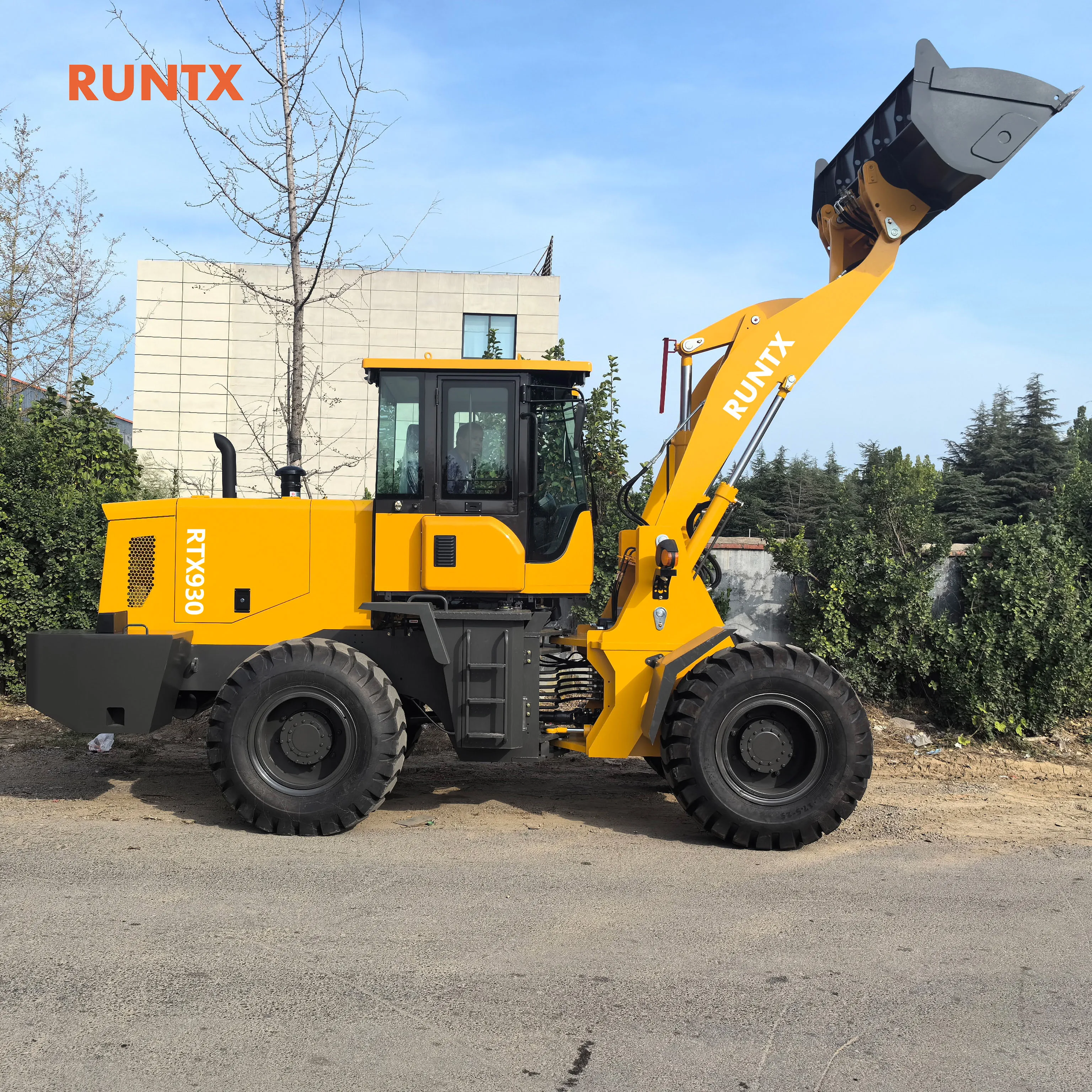 RUNTX cheap price 1ton 3ton 5ton 4x4 wheel loader with shantui 50 bridge