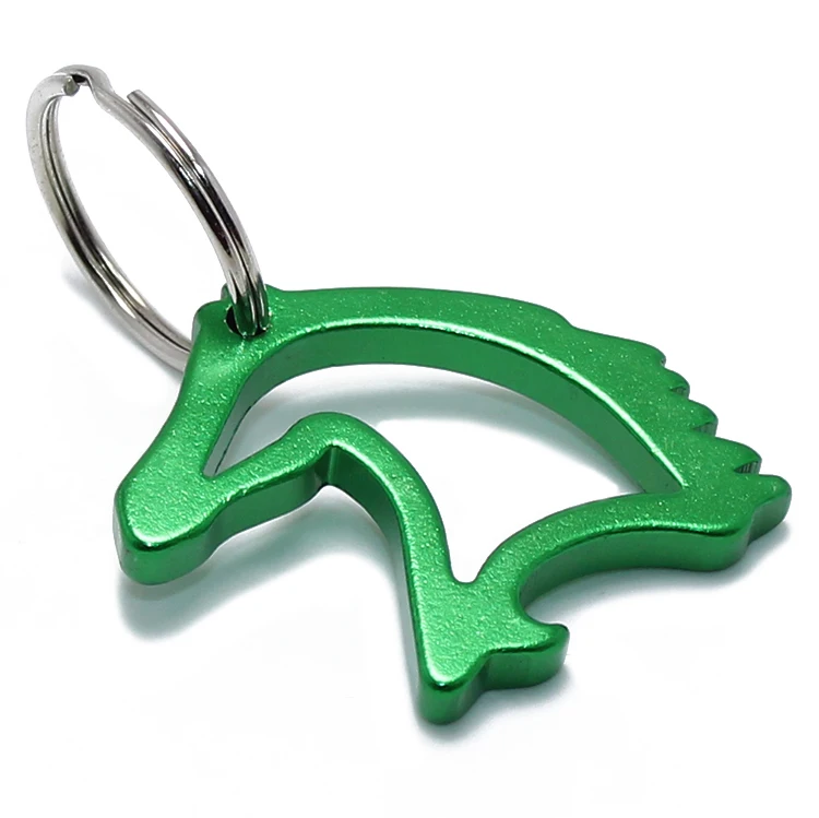 
Promotional Gifts Anodization Aluminum Metal Horse Head Shaped Beer Opener Keyring Hotsale Horse Bottle Opener Keychain 