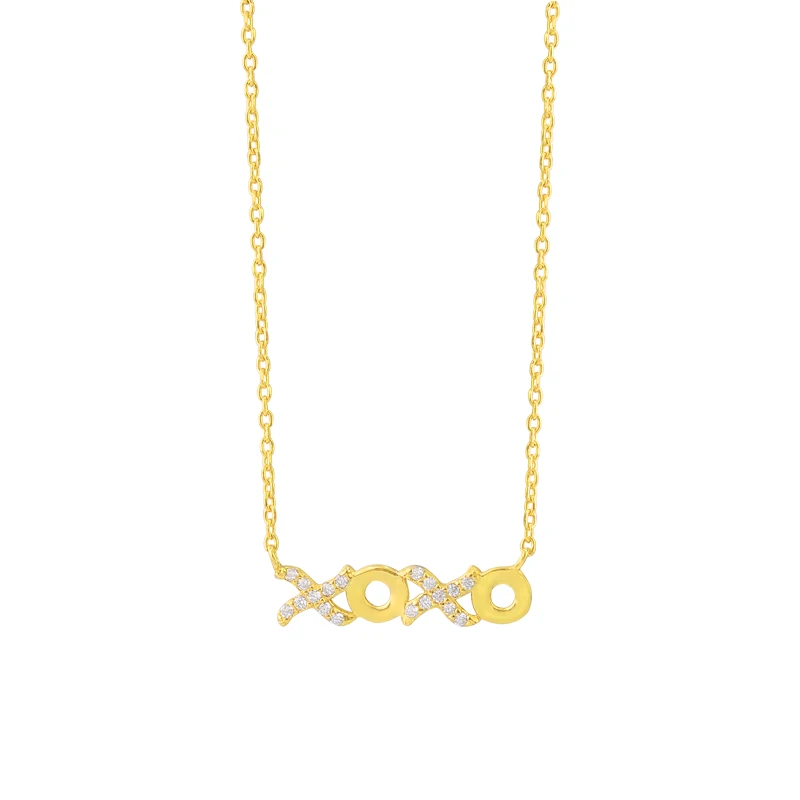 Classic Plated Personalised Charm Unisex Collar Gold plated Jewelry Chain xoxo Letter pendant 925 sterling silver Necklace