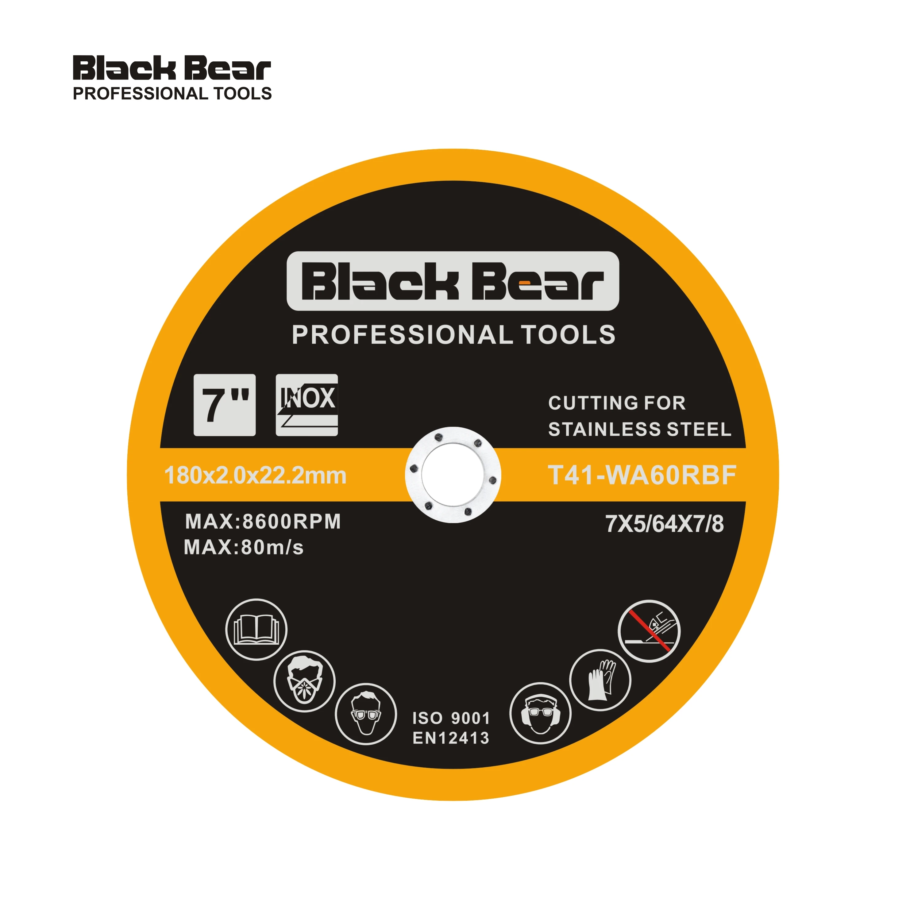 BLACK BEAR HOT SELLING 9Inch 230MM T41 extra-thin Cutting disc for stainless steel inox  abrasive cutting disc for metal