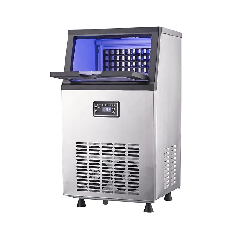 Commercial stainless steel air-cooled ice maker with adjustable ice size with 36 ice lattice built-in fan factory direct sales