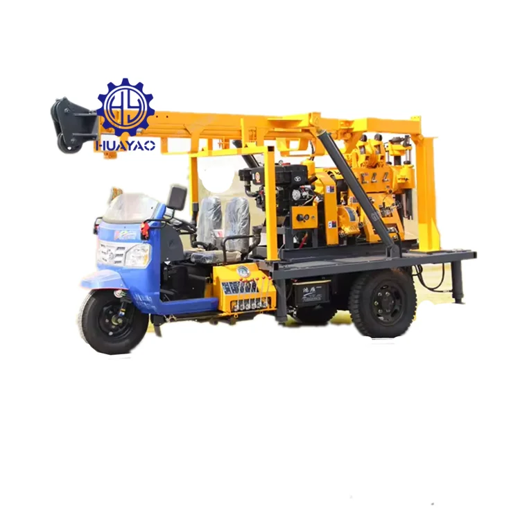 cheap water well drilling machine 200m cheap truck mounted water well drilling rig trailer tricycle water well drilling rig