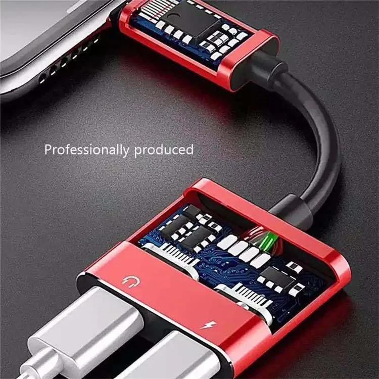 Dual Ports for Lightning Adapter Headphone Jack Audio and Charge Splitter for iPhone X Support Music and Calling Function