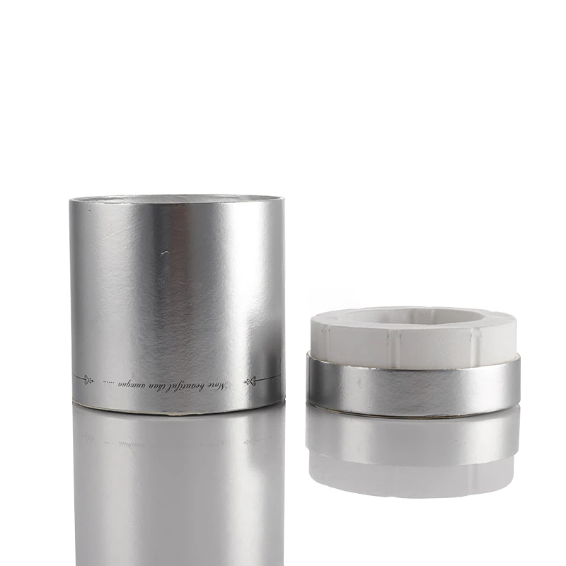 OEM Biodegradable Paper Tube Empty Cosmetic Containers Silver Cardboard Round Tube