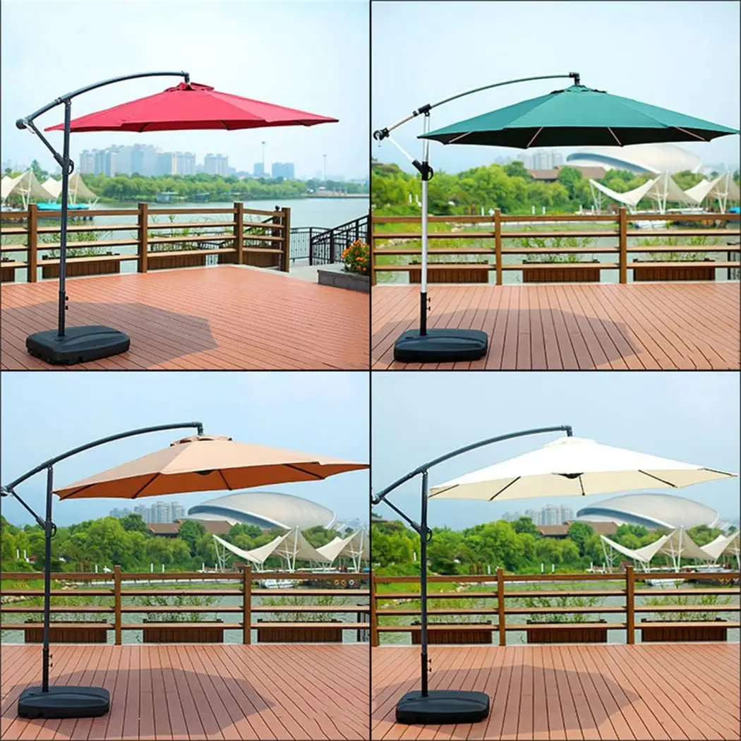 10 Feet UV Protective Sun Shade Patio Parasols Umbrella Outdoor Garden Umbrella with led light
