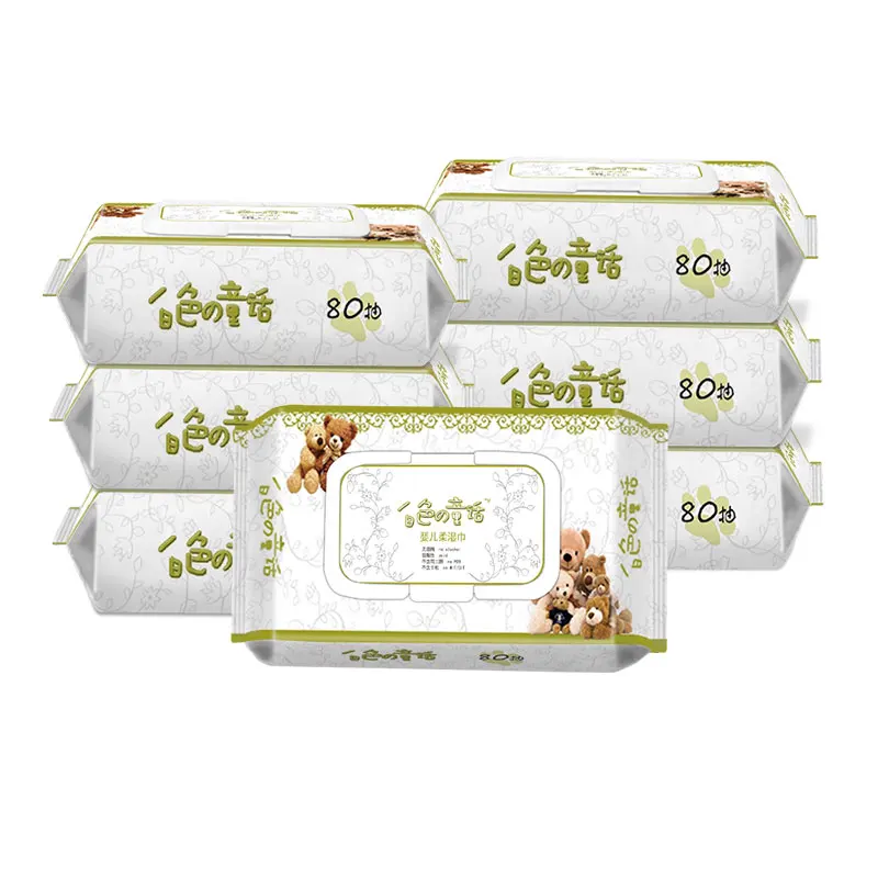 Disposable 80pcs Wholesale Water Hand To Mouth Sensitive Wet Wipes for Baby