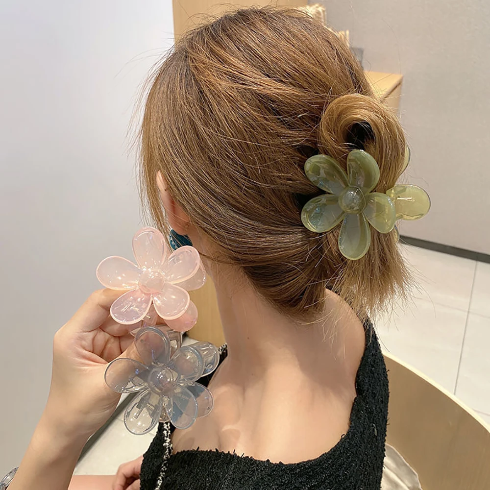 Ailiany 7CM Ins Hot Sale Hair Accessories Fashionable Daisy Hair Clip Wholesale Big Size daisy Flower Medium Plastic Hair Claw