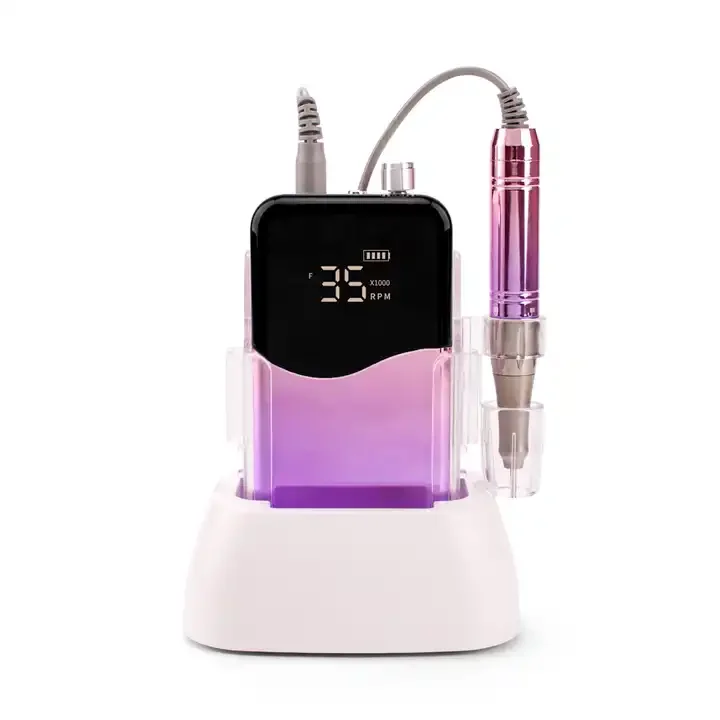 Hot  Electric Strong Acrylic Nail E-File Machine Bit Set Rechargeable Portable Cordless Professional Manicure Nail Drill 35000