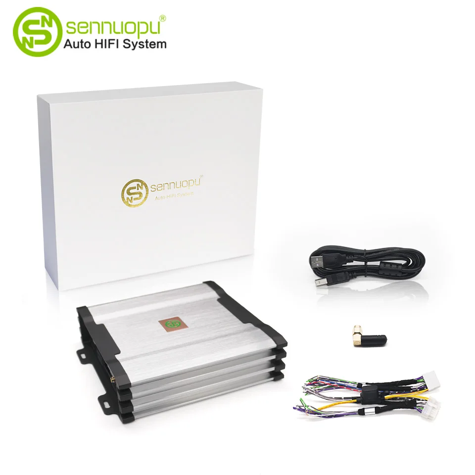 Sennuopu Car Stereo 8 Channel Amp DSP Power Audio Amplifier with 12 Channel Signal Processor