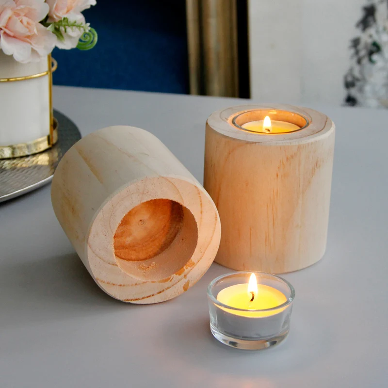 2021 Hot New Tealight CandleHolder Elegant Simple Wooden Candlesticks For Table And Home Decorative