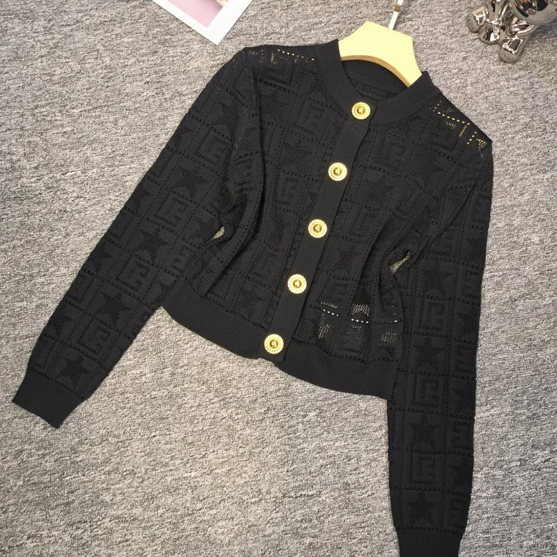 New dropshipping women ladies hot fashion round neck knitted sweater cardigan