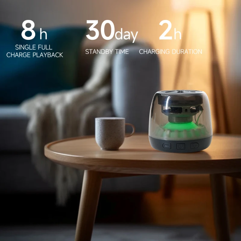 Magnetic Bluetooth 5.4  Speaker Small Mini 5W Wireless Speaker with Multi RGB Color Light Portable Phone Stand for iPhone