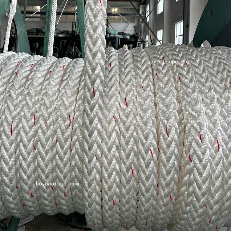 12 Strand Polyamide Rope Marine Mooring Tail Hawser 40mm-120mm Diameter Strong And Heavy Synthetic Mooring Rope