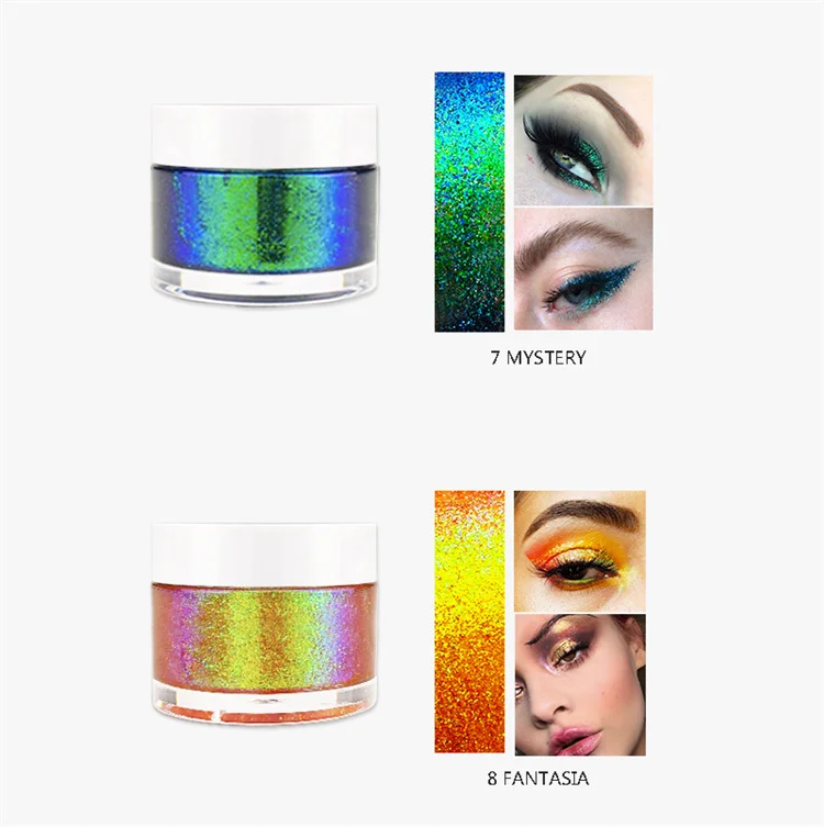 Sparkling Girls Biodegradable Light Blue Platinum Lip Gel Glitter Chunky Reflective UV Body Chameleon Glitter Gel For Kids Hair